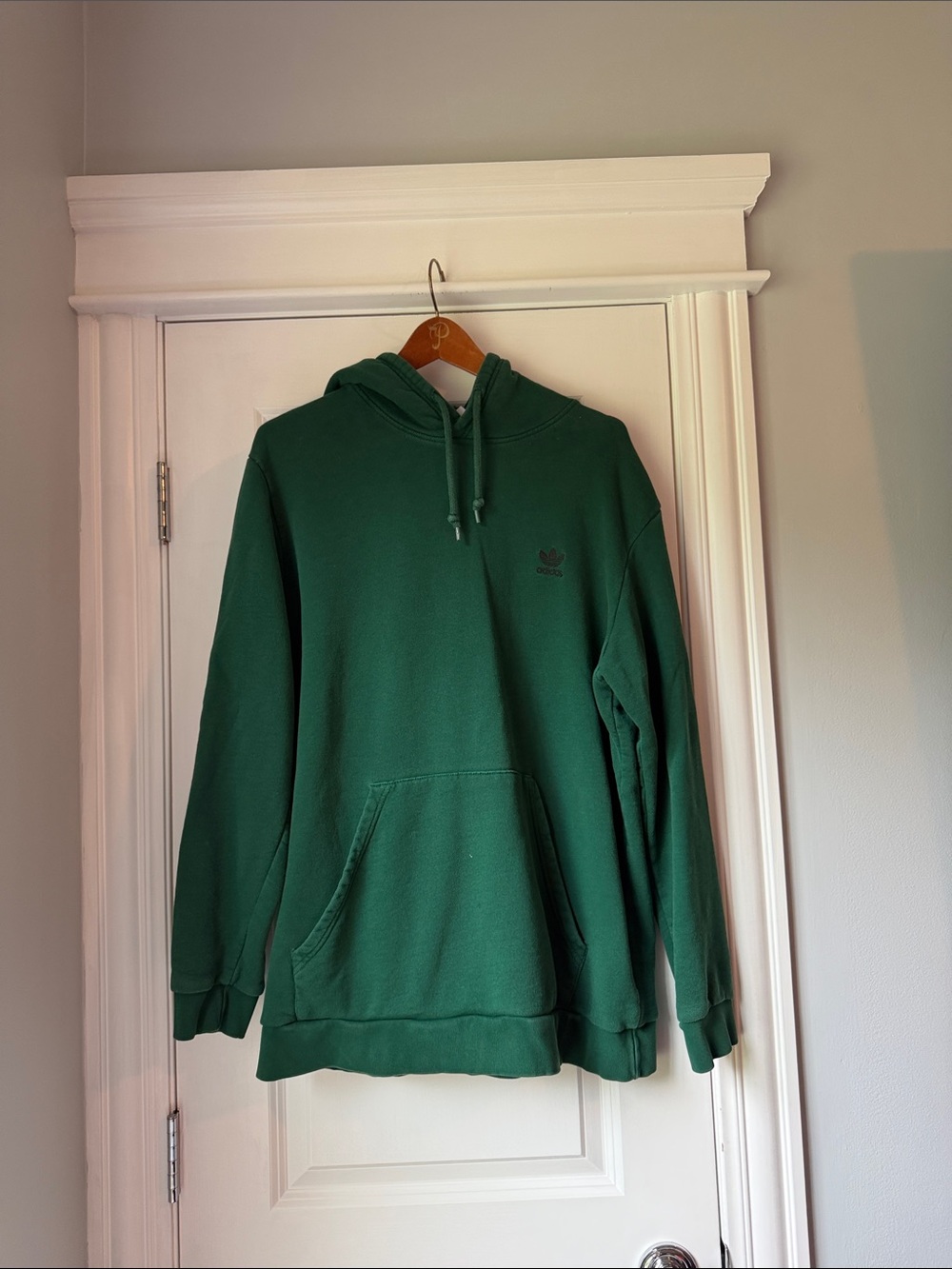 Adidas Hoodie Forest Green Pullover Hoodie with Trefoil XL Unisex